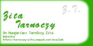 zita tarnoczy business card